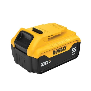 DeWalt DCB205, accessory: 20V MAX Premium Lithium-Ion 5.0Ah Battery Pack (photograph from the Home Depot listing)