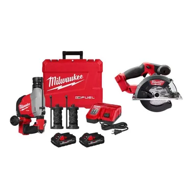 Milwaukee 3311-22-2782-20, bundle: M18 FUEL 18-Volt Lithium-Ion Brushless Cordless 5/8 in. SDS-Plus Overhead Rotary Hammer w/ M18 Metal Circ Saw