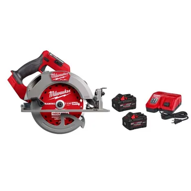 Milwaukee 2834-20-48-59-1881F, bundle: M18 FUEL 18V Lithium-Ion Brushless Cordless 7-1/4 in. Circular Saw w/ (2) FORGE 8.0 Ah Batteries & Charger