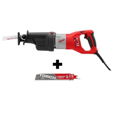 Milwaukee 6538-21-48-00-5201, bundle: 15 Amp 1-1/4 in. Stroke Orbital SUPER SAWZALL Reciprocating Saw W/ Hard Case & Carbide SAWZALL  Blade