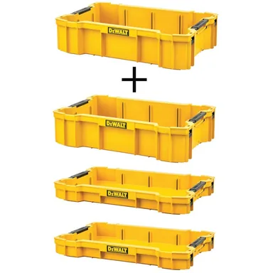 DeWalt DWST08120W81102, accessory: TOUGHSYSTEM 2.0 Deep Tool Tray (2 Pack) and (2) TOUGHSYSTEM 2.0 Shallow Tool Trays