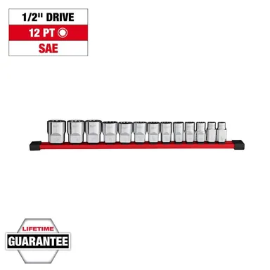 Milwaukee 48-22-9422, unpowered: 1/2 in. Drive SAE 12-Point Socket Set (13-Piece)