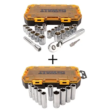 DeWalt DWMT73813W3815, accessory: 1/2 in. Drive Socket Set and 1/2 in. Drive Deep Socket Set (33-Piece)