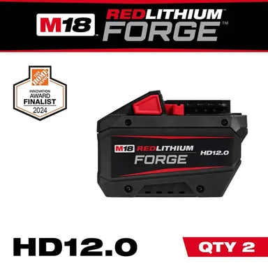 Milwaukee 48-11-1813-x2, accessory: M18 18V Lithium-Ion REDLITHIUM FORGE HD 12.0 Ah Battery Pack (2-Pack)
