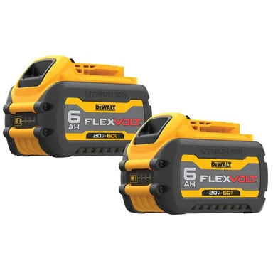 DeWalt DCB606-2, accessory: FLEXVOLT 20V/60V MAX Lithium-Ion 6.0Ah Battery Pack (2 Pack) (photograph from the Home Depot listing)