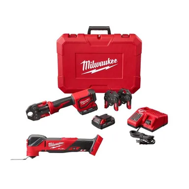 Milwaukee 2674-22C-2836-20, bundle: M18 18V Lithium-Ion Cordless Short Throw Press Tool Kit and M18 FUEL 18V Brushless Oscillating Multi-Tool