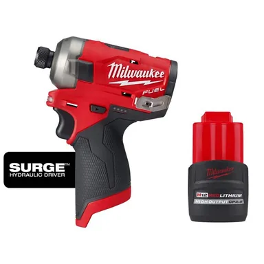 Milwaukee 2551-20-48-11-2425, bundle: M12 FUEL SURGE 12V Lithium-Ion Brushless Cordless 1/4 in. Hex Impact Driver w/High Output 2.5 Ah Battery