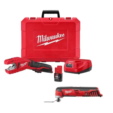 Milwaukee 2471-21-2426-20, bundle: M12 12V Lithium-Ion Cordless Copper Tubing Cutter Kit W/ M12 Multi-Tool