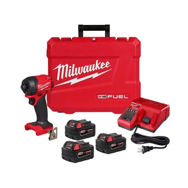 Milwaukee 2761-22-48-11-1850, bundle: M18 FUEL SURGE 18V Lithium-Ion Brushless Cordless 1/4 in. Hex Impact Driver w/ (3) 5.0 Ah Battery & Charger