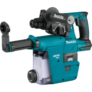 Makita XRH01ZWX, bare tool: Makita XRH01ZWX 18V LXT Lithium-Ion Brushless Cordless 1" SDS-PLUS Rotary Hammer, w/ HEPA Dust Extractor Attachment, Tool Only