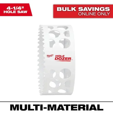 Milwaukee 49-56-9647, accessory: 4-1/4 in. Hole Dozer Bi-Metal Hole Saw (photograph from the Home Depot listing)