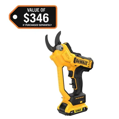 DeWalt DCPR320D1, kit: 20-Volt MAX 1 -1/2 in. Capacity Cordless Battery Powered Pruner Kit with 2.0 Ah Battery and Charger