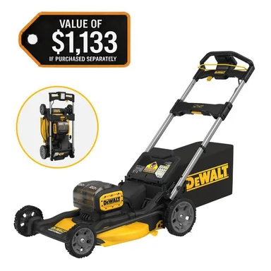 DeWalt DCMWP234U2, kit: 2x20V MAX 21 in. Cordless Battery Powered Push Lawn Mower Kit with (2) 10 Ah Batteries and Chargers