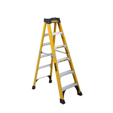 DeWalt DXL3810-06, unpowered: 6 ft. Fiberglass Stepladder, 10 ft. Reach 500 lbs. Load Capacity, Exceeds Type IAA Standards