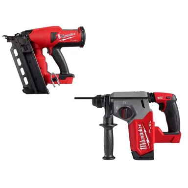 Milwaukee 2844-20-2912-20, bundle: M18 FUEL 18-Volt Lithium-Ion Brushless Cordless Duplex Nailer (Tool Only) with M18 FUEL 1 in. SDS-Plus Rotary Hammer