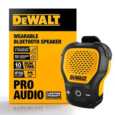 DeWalt 190 1158 DW3, unclassified: Jobsite Pro Wearable Speaker with Easy-Open Clip