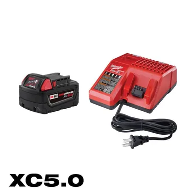 Milwaukee 48-59-1850, accessory: M18 18-Volt Lithium-Ion XC Starter Kit with One 5.0Ah Battery and Charger