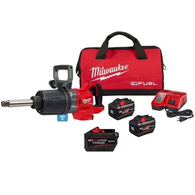 Milwaukee 2869-22HD-48-11-1813, bundle: M18 FUEL 18V Lith-Ion Brushless Cordless 1 in. Impact Wrench Extended Reach D-Handle Kit w/Three 12.0 Ah Batteries