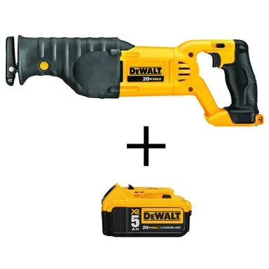 DeWalt DCS380BW205, bundle: 20V MAX Cordless Reciprocating Saw with 20V MAX XR 5.0Ah Premium Lithium-Ion Battery Pack
