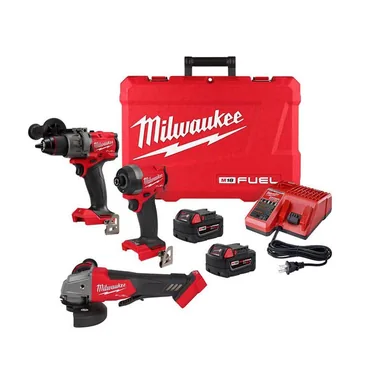 Milwaukee 3697-22-2880-20, bundle: M18 FUEL 18-Volt Lithium-Ion Brushless Cordless Combo Kit 2-Tool with 2 Batteries Charger 4-1/2in. to 5in. Grinder