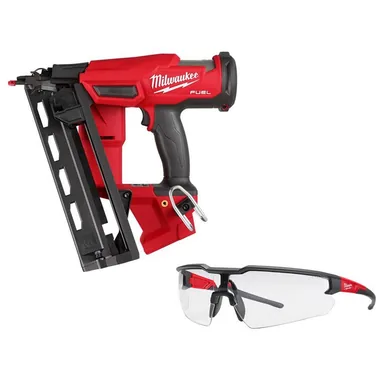Milwaukee 2841-20-48-73-2010, bundle: M18 FUEL 18-Volt Lithium-Ion Brushless Cordless Gen II 16GA Finish Nailer Tool-Only w/Clear Anti Scratch Safety Glasses