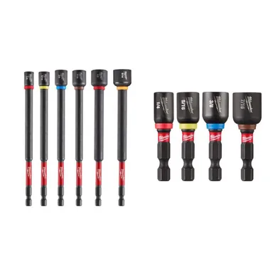 Milwaukee 49-66-4567-49-66-4562, bundle: SHOCKWAVE Impact Duty, 6 in. Magnetic Nut Driver Set & 1-7/8 in. Alloy Steel Magnetic Nut Driver Set (10-Piece)