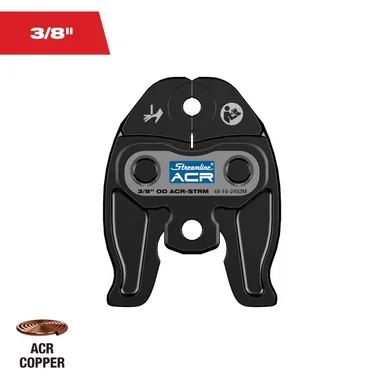 Milwaukee 49-16-2452M, accessory: 3/8 in. Streamline ACR Copper Press Jaw for M12 FORCE LOGIC Press Tool (photograph from the Home Depot listing)