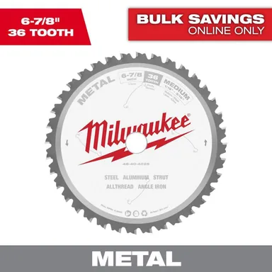 Milwaukee 48-40-4225, accessory: 6-7/8 in. x 36 Carbide Teeth Metal Cutting Circular Saw Blade