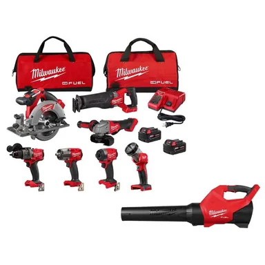 Milwaukee 3697-27-3017-20, bundle: M18 FUEL 18V Lithium Ion Brushless Cordless Combo Kit (7-Tool) with M18 FUEL Blower