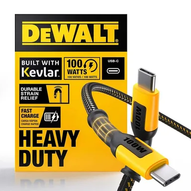 DeWalt 131 0006 DW2, unclassified: 100-Watt Type C to Type C Cable, 4 ft.