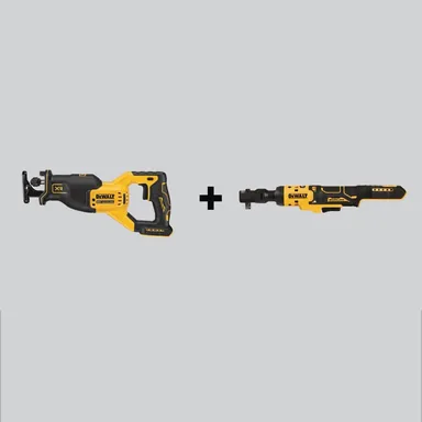DeWalt DCS382BWDCF513B, bundle: 20V MAX XR Cordless Brushless Reciprocating Saw and ATOMIC 20V MAX Cordless 3/8 in. Ratchet (Tools-Only)