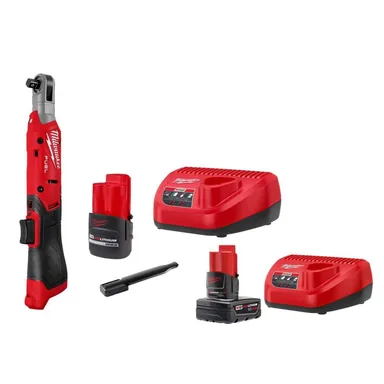 Milwaukee 3053-21-48-59-2440, bundle: M12 FUEL 12V Lithium-Ion Compact 3/8 in. Cordless Ratchet Kit with Battery, Charger, and 4. 0AH Starter Kit