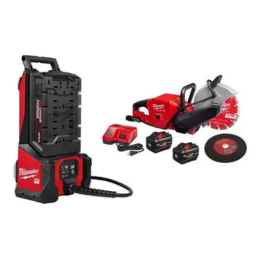 Milwaukee MXF372-2XC-2786-22HD, bundle: MX FUEL High Cycle Concrete Vibrator Kit with (2) FORGE XC 8.0 Batteries, MX FUEL Super Charger, & Cut Off Saw