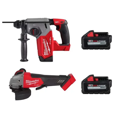 Milwaukee 2912-20-2880-20-48-11-1862, bundle: M18 FUEL 18V Lithium-Ion Brushless Cordless 1 in. SDS-Plus Rotary Hammer with Grinder and Two 6.0 Ah Batteries