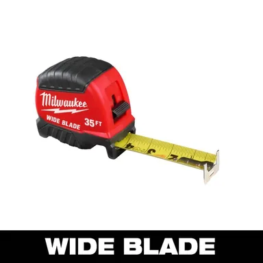 Milwaukee 48-22-1235, unpowered: 35 ft. Wide Blade Tape Measure With 18 ft. Reach