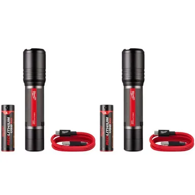 Milwaukee 2162-21-2162-21, bundle: 2,000 Lumens REDLITHIUM USB Slide Focus Flashlight (2-Pack)
