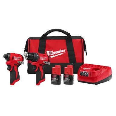 Milwaukee 3494-22, kit: M12 12-Volt Lithium-Ion Brushless Cordless Subcompact Drill and Impact Driver Combo Kit w/2 Batteries and Bag (2-Tool)