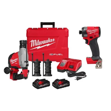 Milwaukee 3311-22-2953-20, bundle: M18 FUEL 18-Volt Lithium-Ion Brushless Cordless 5/8 in. SDS-Plus Overhead Rotary Hammer w/ Impact Driver