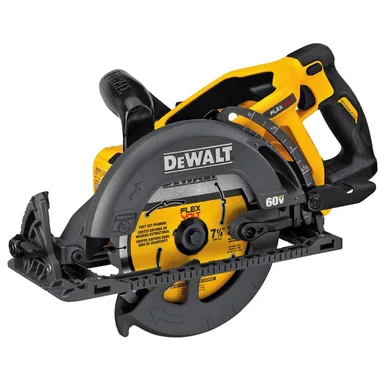 DeWalt DCS577B, bare tool: FLEXVOLT 60V MAX Cordless Brushless 7-1/4 in. Wormdrive Style Circular Saw (Tool Only) (photograph from the Home Depot listing)