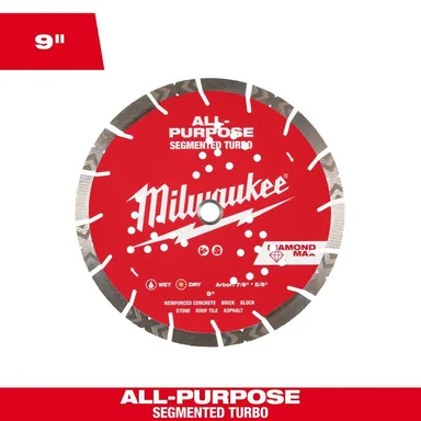 Milwaukee 49-93-7125, accessory: 9 in. Diamond Universal Segmented Blade