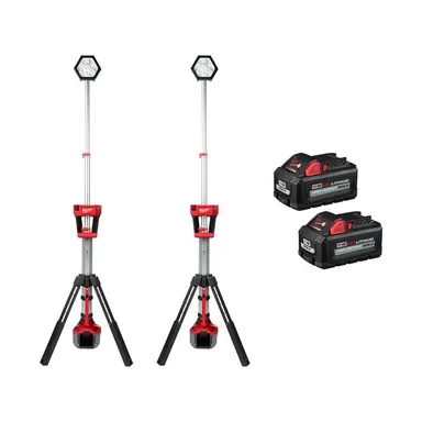 Milwaukee 2131-20-2131-20-48-11-1862, bundle: M18 18V Lithium-Ion Cordless Rocket Dual Power Tower Lights with (2) 6.0Ah High Output Batteries