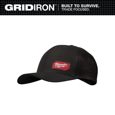 Milwaukee 505B, unpowered: Gridiron Black Adjustable Fit Trucker Hat
