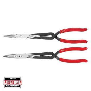 Milwaukee 48-22-6542, unpowered: Long Needle Nose Pliers Set with Slip Resistant Grip (2-Piece)