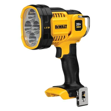 DeWalt DCL043, bare tool: 20V MAX Cordless LED Jobsite Spotlight (photograph from the Home Depot listing)