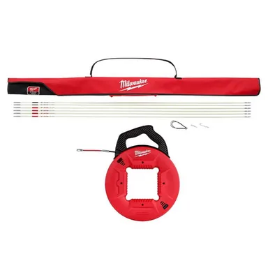 Milwaukee 48-22-4155-48-22-4192, bundle: 30 ft. Fiberglass Fish Stick Low/Mid/High Flex Combo Kit with 50 ft. Polyester Fish Tape with Flexible Metal Leader