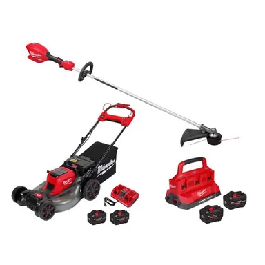 Milwaukee 3046-20-2823-22HD-48-59-1842F, bundle: M18 FUEL 18V 16 in. Brushless Cordless Straight Shaft String Trimmer w/ Mower Kit, (2) 12.0 AH FORGE Battery, Charger