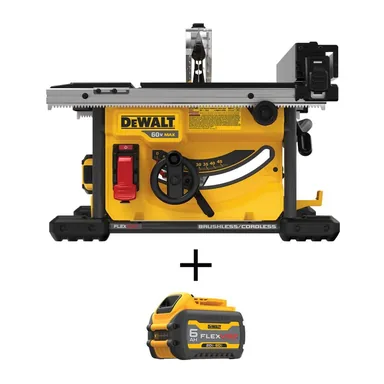 DeWalt DCS7485BWDCB606, bundle: FLEXVOLT 60V MAX Cordless Brushless 8-1/4 in. Table Saw Kit with FLEXVOLT 20V/60V MAX Lithium-Ion 6.0Ah Battery Pack