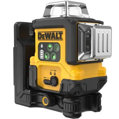DeWalt DCLE14361GB, bare tool: 150 ft. Green 3-Plane Laser Level with USB Charging Cable (photograph from the Home Depot listing)