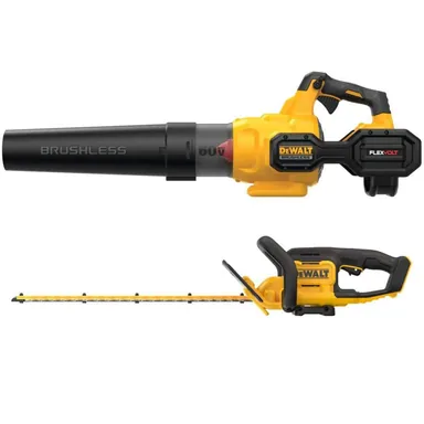 DeWalt DCBL772X1WT821B, bundle: FLEXVOLT 60V MAX 125 MPH 600 CFM Brushless Cordless Battery Powered Blower & 20V Hedge Trimmer w/ 3Ah Battery & Charger