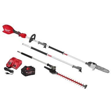 Milwaukee 3016-21PS-49-16-2719, bundle: M18 FUEL 18V 10 in. Brushless Cordless Battery Powered QUIK-LOK Pole Saw 8.0 Ah FORGE Kit w/ Articulating Hedge Trimmer